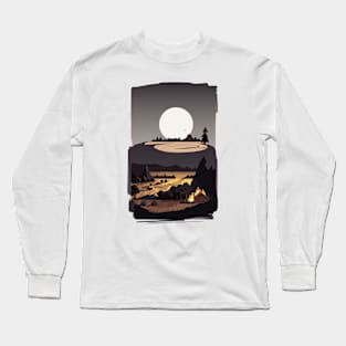 Sunset Silhouette Beyond the Hills in the Hinterlands Long Sleeve T-Shirt